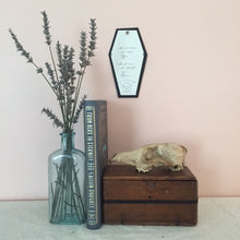 Load image into Gallery viewer, Coffin Shaped Epitaph Wall Art or Bookmark
