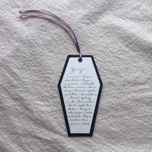 Coffin Shaped Grief Wall Art or BookMark