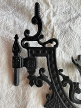 Load image into Gallery viewer, Ornate Black Metal Wall Sconce
