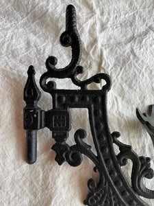 Ornate Black Metal Wall Sconce