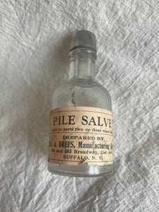 Antique Piles Salve Bottle