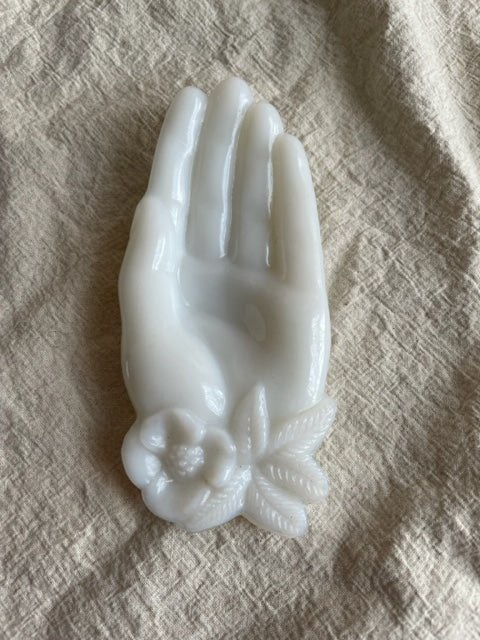 Milk Glass Hand Dish