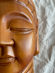 Solid wood Carved Buddha Head