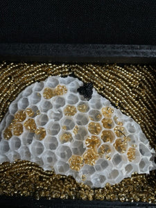 Honeycomb Shadowbox with Antique Bee Bead