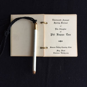 1931 Dance Card Book with pencil