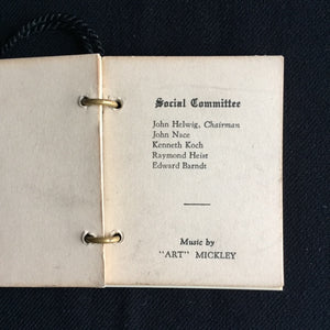 1931 Dance Card Book with pencil