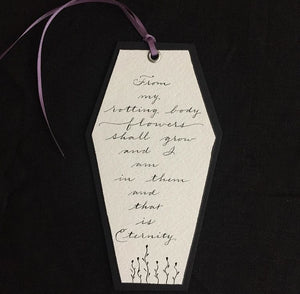 Coffin Shaped Wall Art or Bookmark Edvard Munch Quote