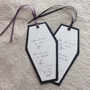 Coffin Shaped Epitaph Wall Art or Bookmark
