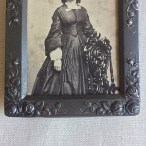 Small Tin Picture Frame with Roses