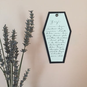 Coffin Shaped Grief Wall Art or BookMark